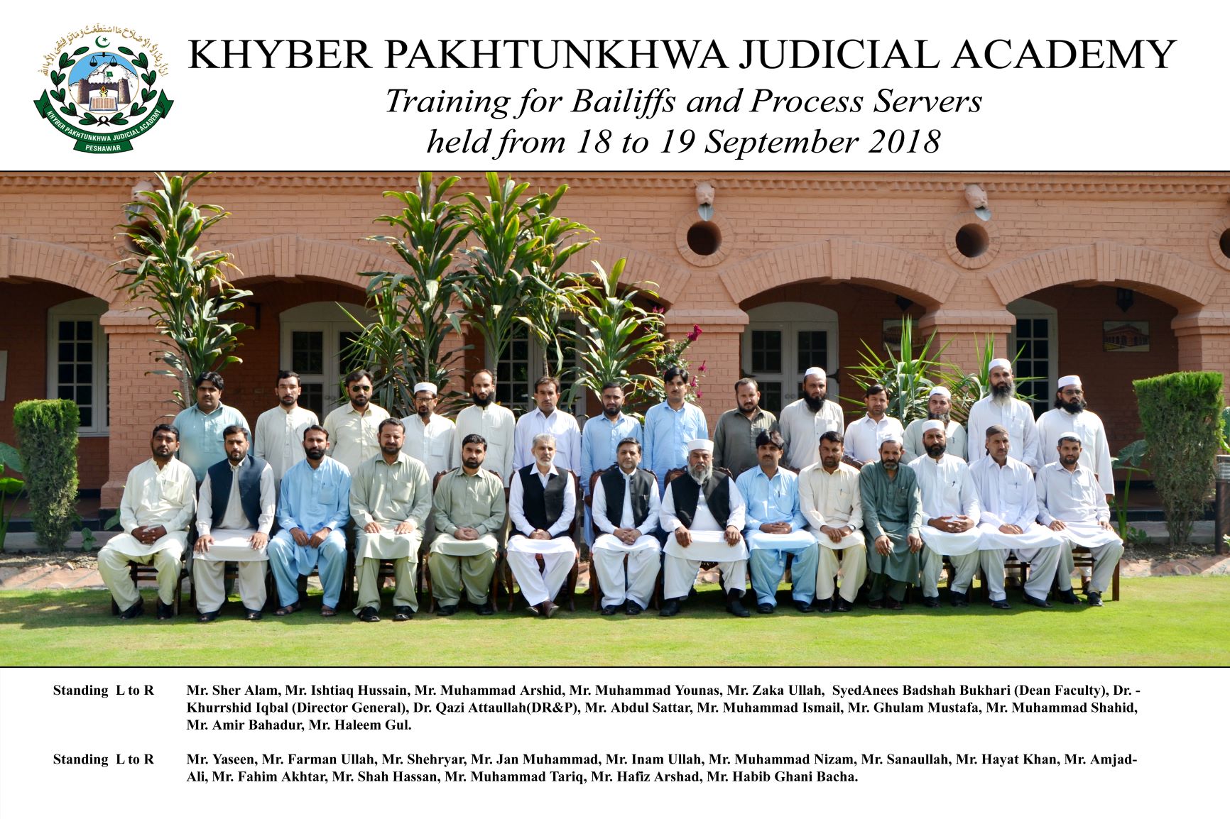 Capacity Building training of Bailiffs and Process Servers from Mardan